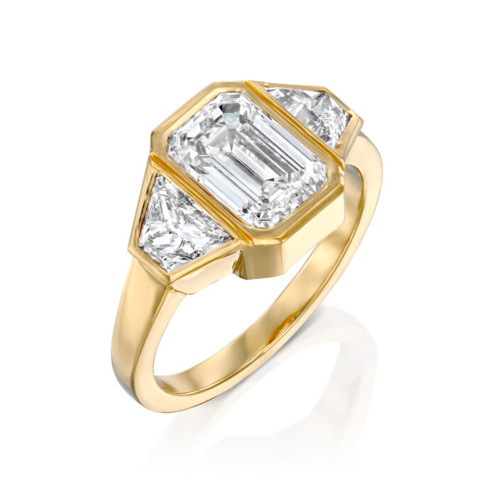 טבעת אירוסין אמרלד יהלומי מעבדה "ג'רמי"