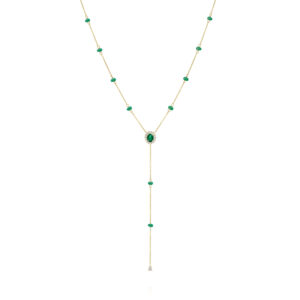 שרשרת "קורין" אובל אמרלד ארוכה