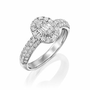 טבעת יהלומים עגול בגטים "רוסלנה"