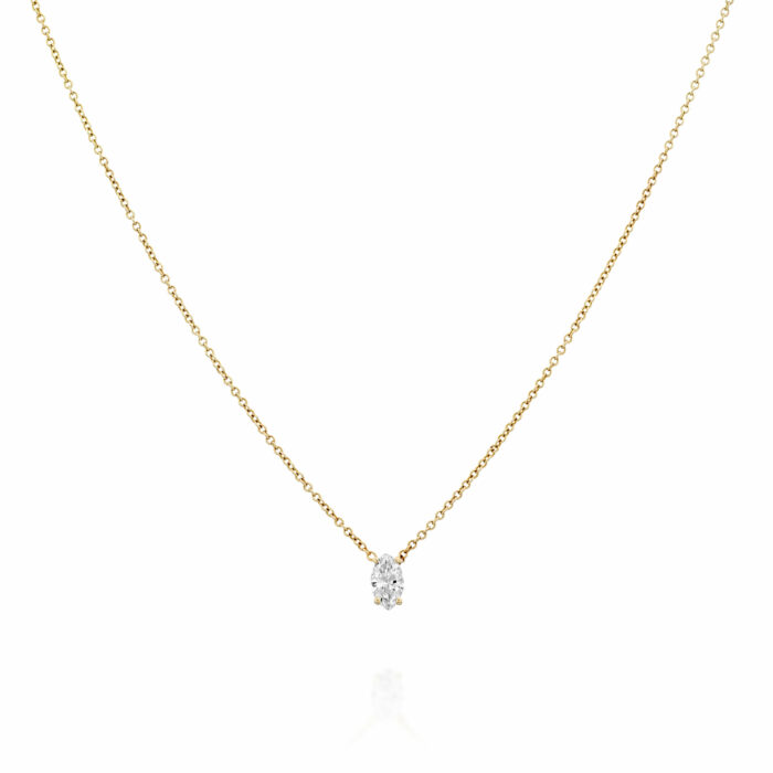 שרשרת סוליטר מרקיזה יהלום מעבדה "ליידי"