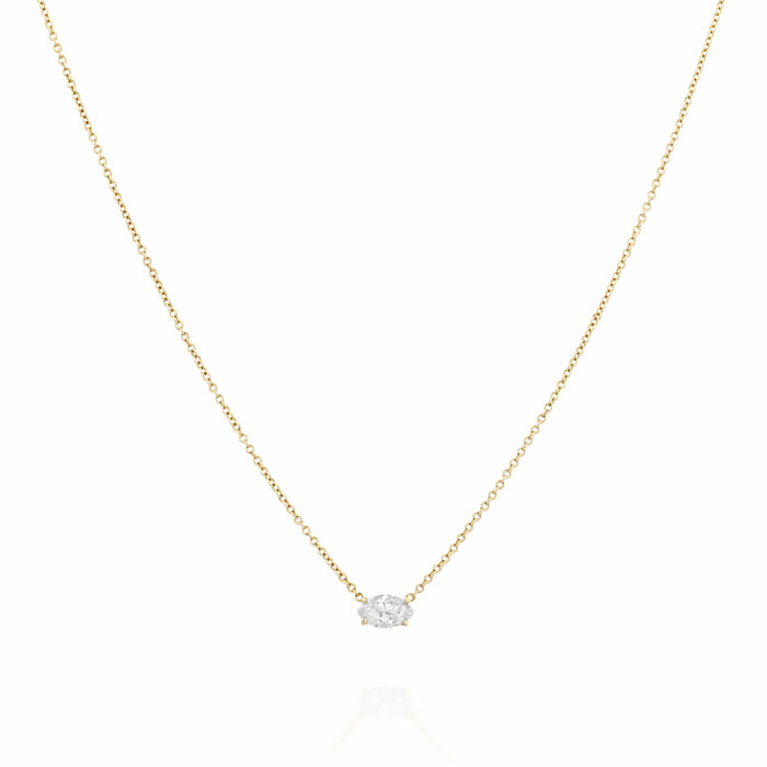 שרשרת סוליטר מרקיזה לצד יהלום מעבדה "אליסיה"