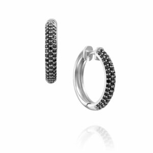 עגילי "ג'ורדן" חישוק יהלומים שחורים