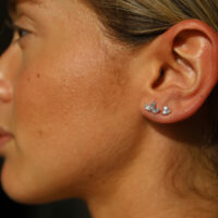 עגילי לב שלושה יהלומים ״אליאן״