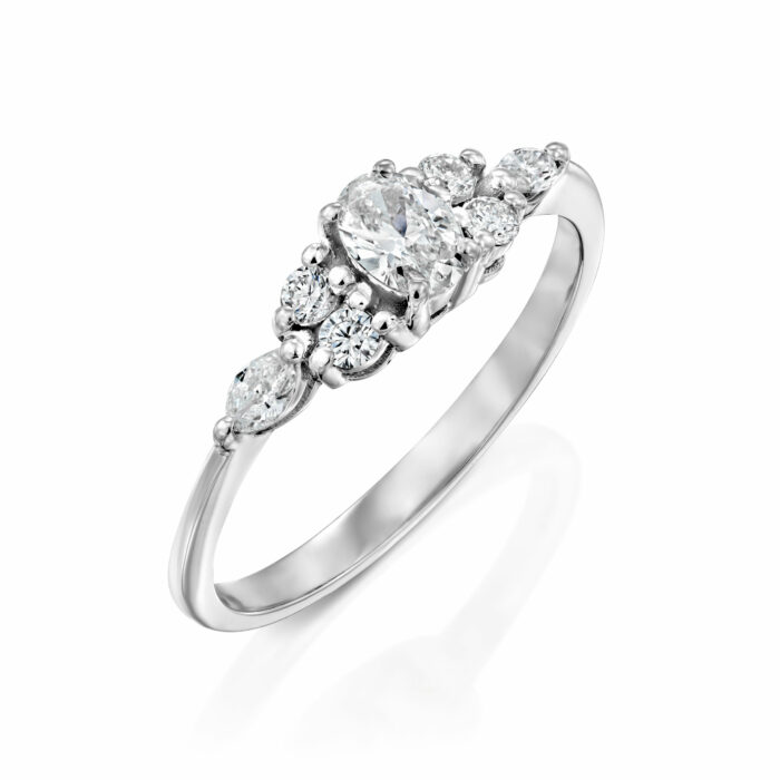 טבעת אירוסין אובל עגולות ומרקיזות "אייס"