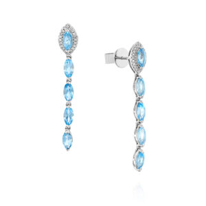 עגילי "ולנטינה" בלו טופז ויהלומים