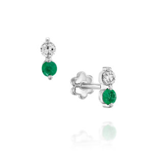 עגילי אמרלד ויהלומים