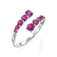 טבעת זהב רובי ספירלה