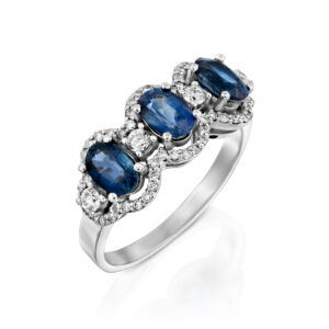 טבעת "מלודין" ספיר ויהלומים