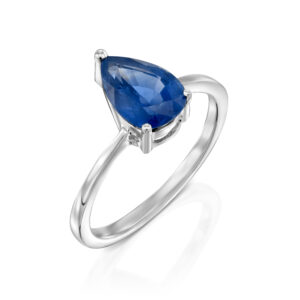 טבעת "מוניק" סוליטר טיפה ספיר