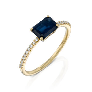 טבעת ספיר ויהלומים "ברוקלין"