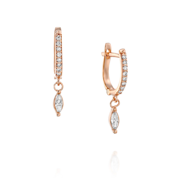 עגילי "אליזה" חישוק מרקיזה יהלומים