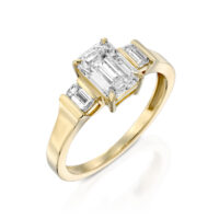 טבעת אירוסין יהלומי מעבדה אמרלדים "פיזה"