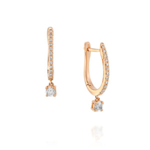 עגילי "אליזה" חישוק עגול יהלומים