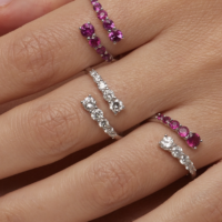 טבעת יהלומים ורובי