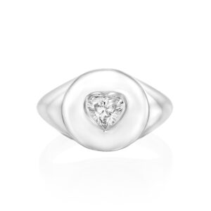 טבעת חותם יהלום מעבדה לב "דריה"