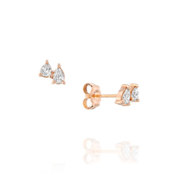 עגילי יהלומים דאבל טיפה "אדריאן"