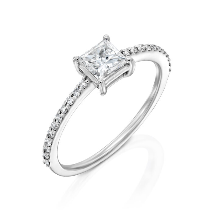 טבעת אירוסין פרינסס יהלומי מעבדה "רנה"