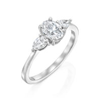 טבעת אירוסין אובל וטיפות