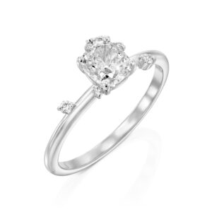 טבעת אירוסין יהלומים קושן "שלג"