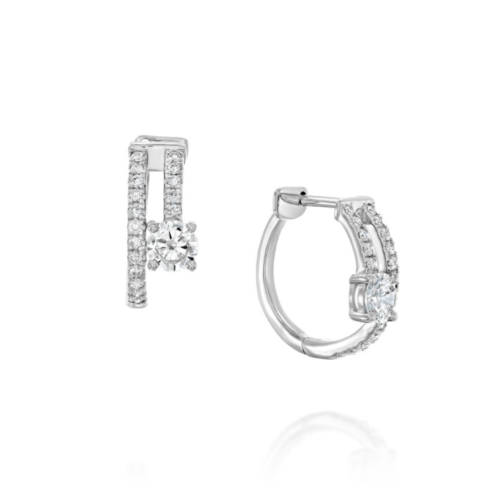 עגילי יהלומים חישוק "גאיה"