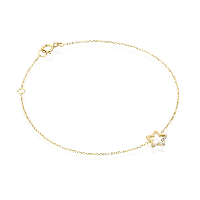 צמיד זהב עם יהלומים כוכב "אדלי"