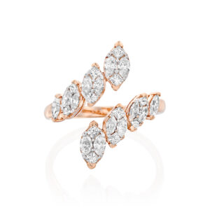 טבעת יהלומים פתוחה "לירי"