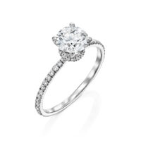 טבעת אירוסין יהלום עגול הילה נסתרת "אופיר"