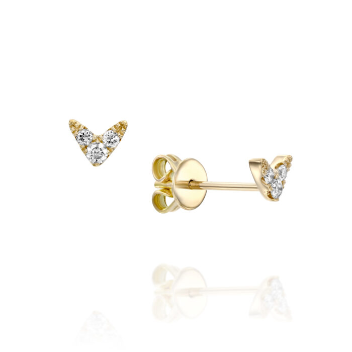 עגילי יהלומים צמודים ״אריאנה״