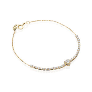 צמיד יהלום לב והילה חצי טניס ״אליאן״