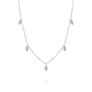 שרשרת ״עלים״ יהלומים מרקיזות נופלות