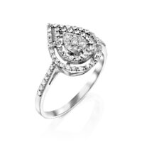 טבעת יהלומים טיפה "אילוז'ן"