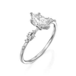 טבעת אירוסין יהלום מרקיזה "בת הים"