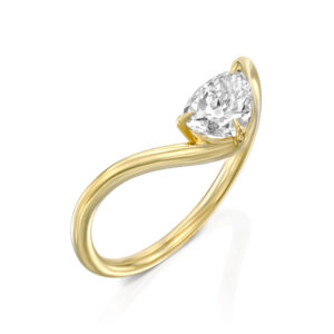 טבעת אירוסין יהלום מעבדה טיפה ״טלי״