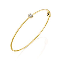 צמיד בנגל זהב עם יהלומים אמרלד