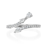 טבעת יהלומים טיפה פתוחה פפיון