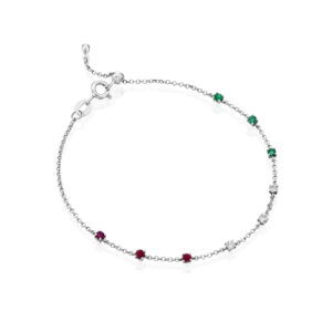 צמיד זהב עם רובי אמרלד ויהלומים