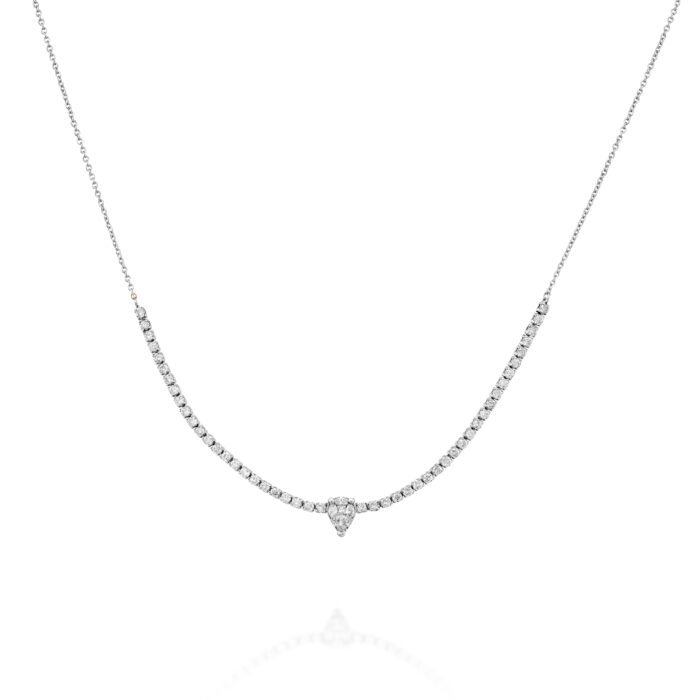 שרשרת יהלומים חצי קולייר טיפה ״טורי״