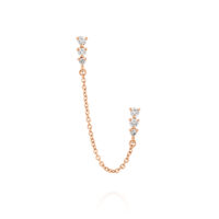 עגיל יהלומים מטפס עם שרשרת "טריו"