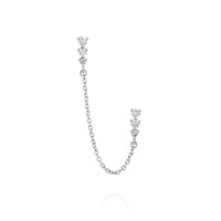 עגיל יהלומים מטפס עם שרשרת "טריו"