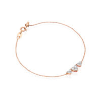 צמיד יהלומים שלושה לבבות "אליאן"