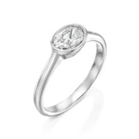 טבעת אירוסין יהלום אובל לרוחב ״ליטא״