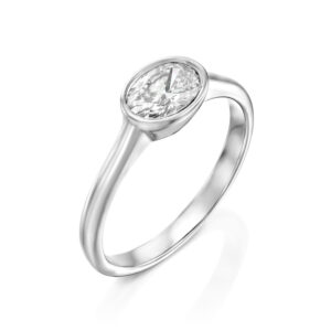 טבעת אירוסין יהלום אובל לרוחב ״ליטא״