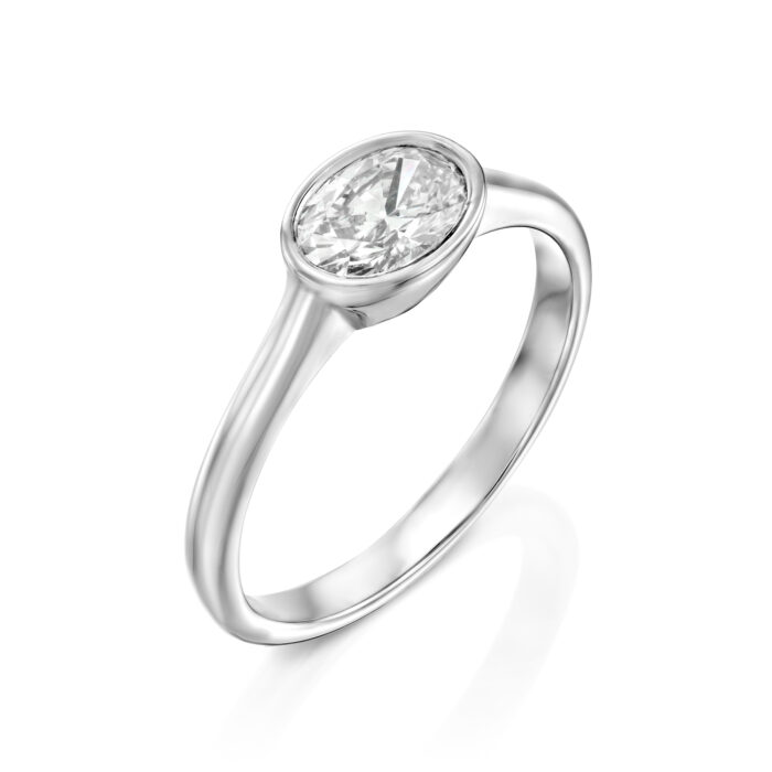 טבעת אירוסין יהלום אובל לרוחב ״ליטא״