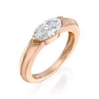 טבעת יהלום מרקיזה לרוחב "שנהב"