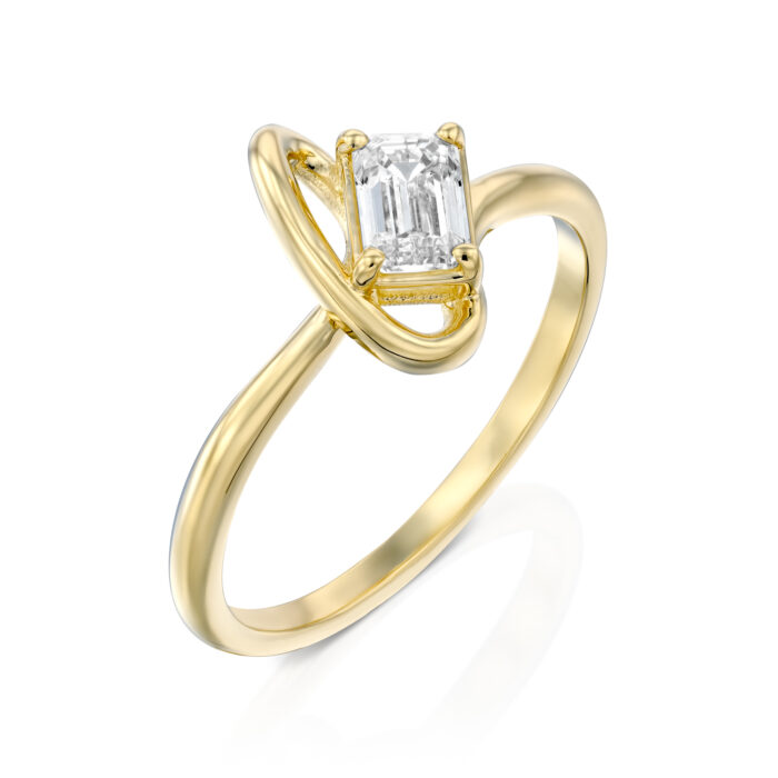 טבעת אירוסין יהלום אמרלד ״בלייר״