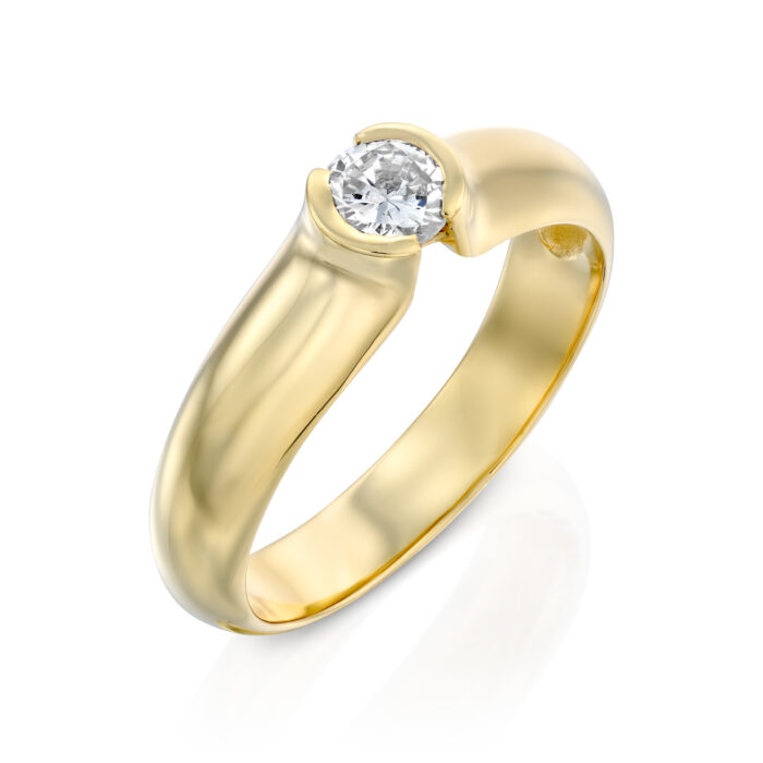 טבעת אירוסין סוליטר חצי בזל ״הדר״