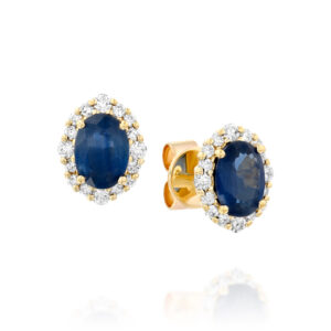 עגילי ״דיאנה״ ספיר ויהלומים