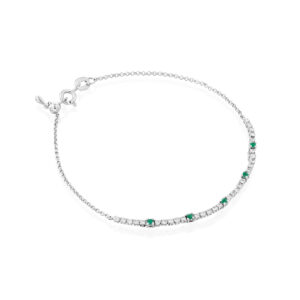 צמיד טניס יהלומים ואמרלדים ״סופיה״