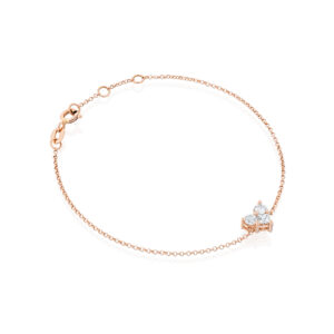 צמיד לב שלושה יהלומים גדול "אליאן"