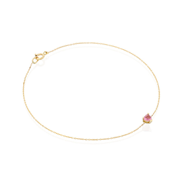 צמיד מרגנייט לב סוליטר ״דיאה״